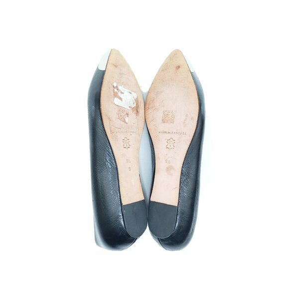 Loeffler Randall Black Pointed Toe Flats Leather Cap Toe Womens Size 6.5B - Picture 5 of 10